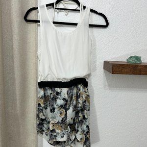 Charlotte Russe - Women's Romper in White with Water Color Print Bottom Size: S